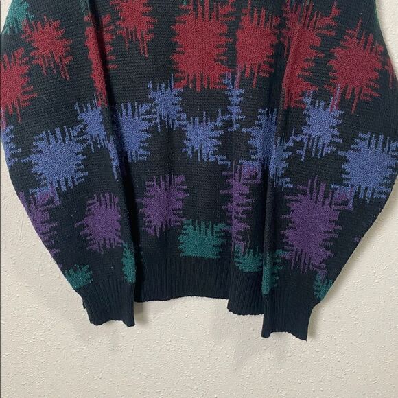 Vintage Stefano Man Vintage Retro 80's Patterned Grandpa Knit Sweater XL - Picture 4 of 8